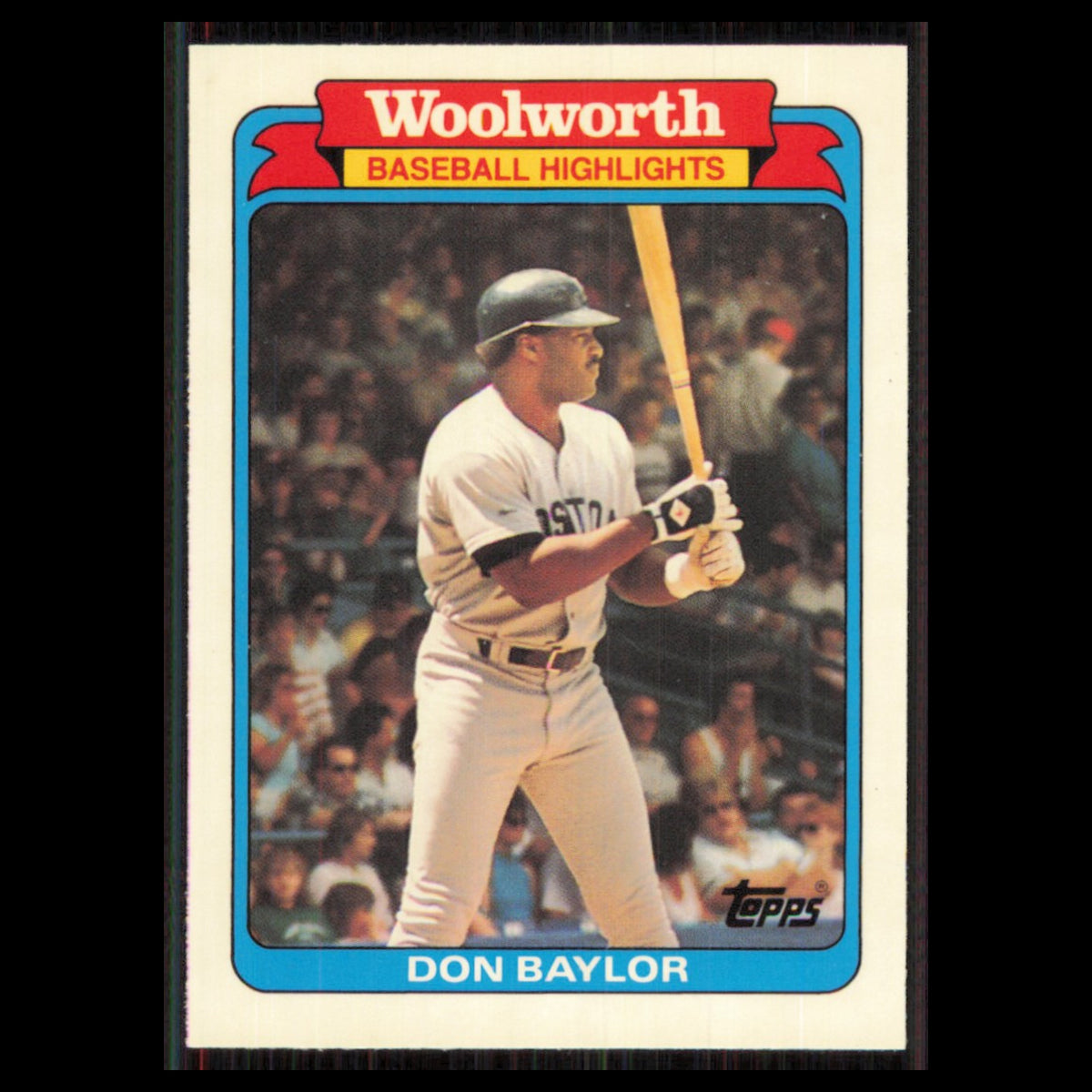 Don Baylor #1 1988 Topps Woolworth Baseball Highlights Boston Red Sox Baseball