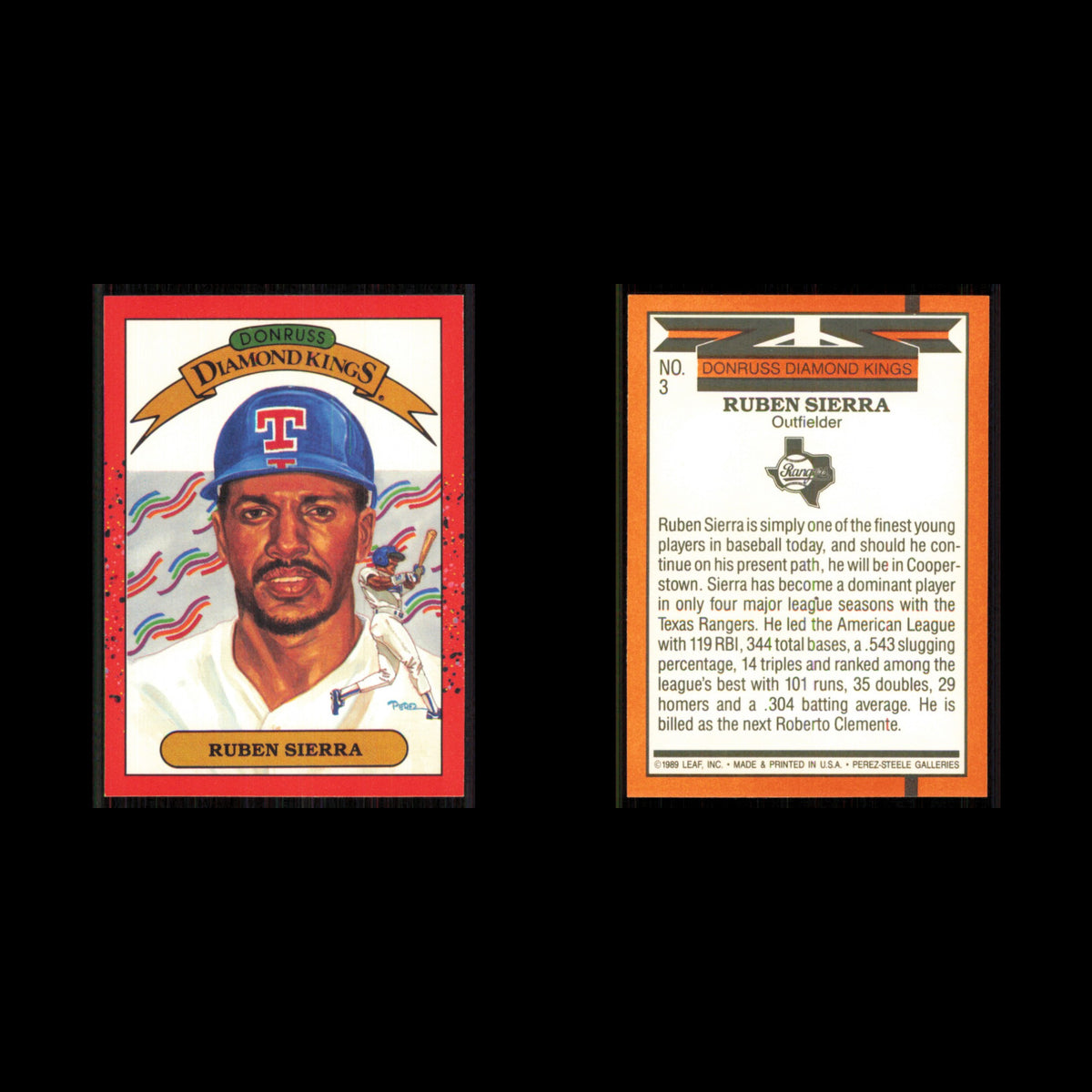 Ruben Sierra #3 1990 Donruss Texas Rangers Baseball Card MLB NM