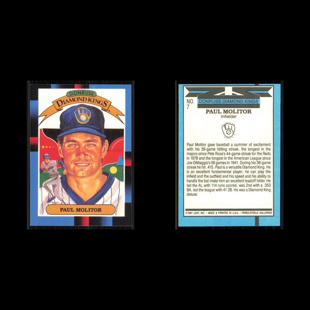 Paul Molitor #7 1988 Donruss Milwaukee Brewers Baseball Card MLB NM