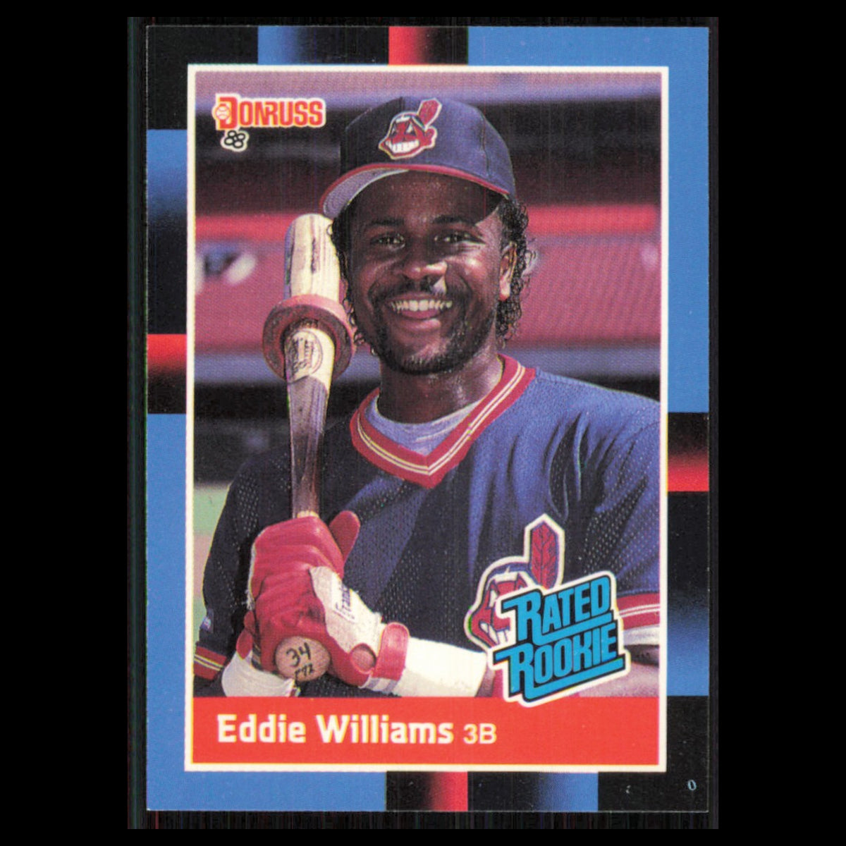 Eddie Williams Rookie #46 1988 Donruss Cleveland Indians Baseball Card MLB NM