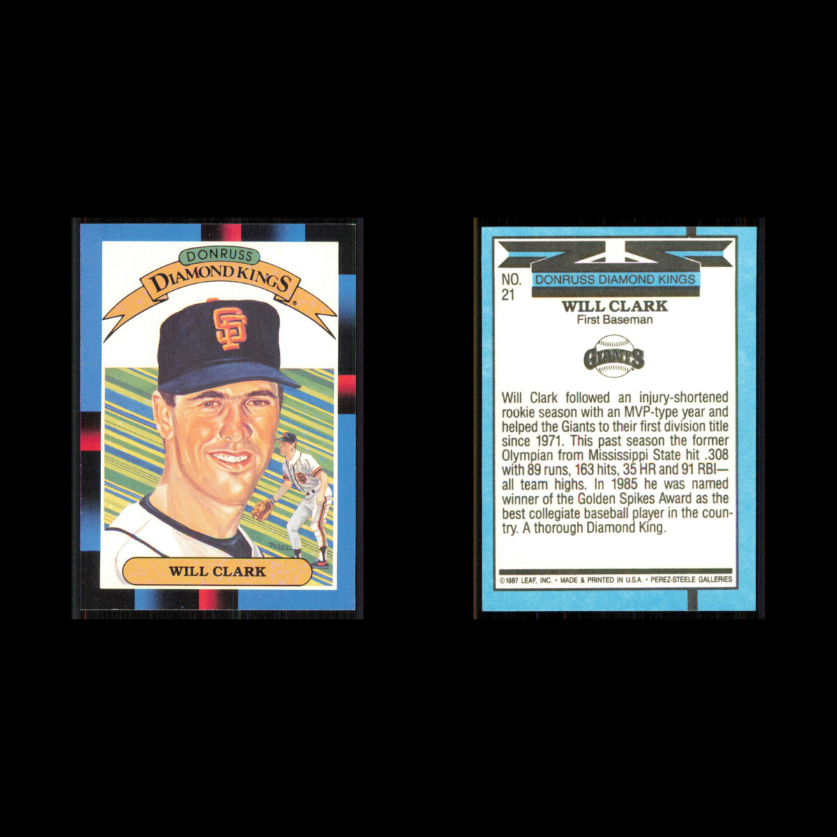 Will Clark #21 1988 Donruss San Francisco Giants Baseball Card MLB NM