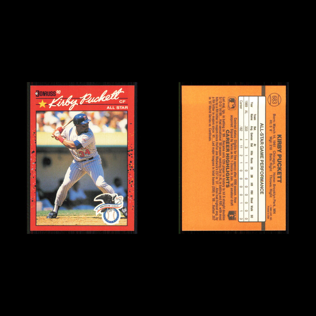 Kirby Puckett #683 1990 Donruss Minnesota Twins Baseball Card MLB NM