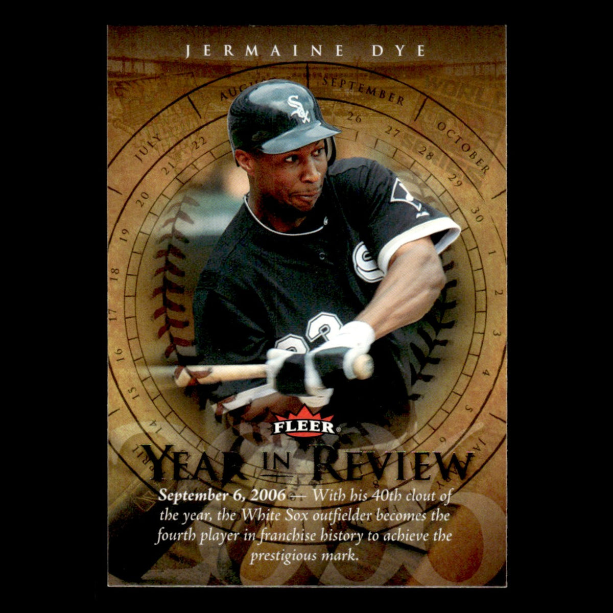 Jermaine Dye #YR-JD 2007 Fleer Year in Review Chicago White Sox Baseball Card NM