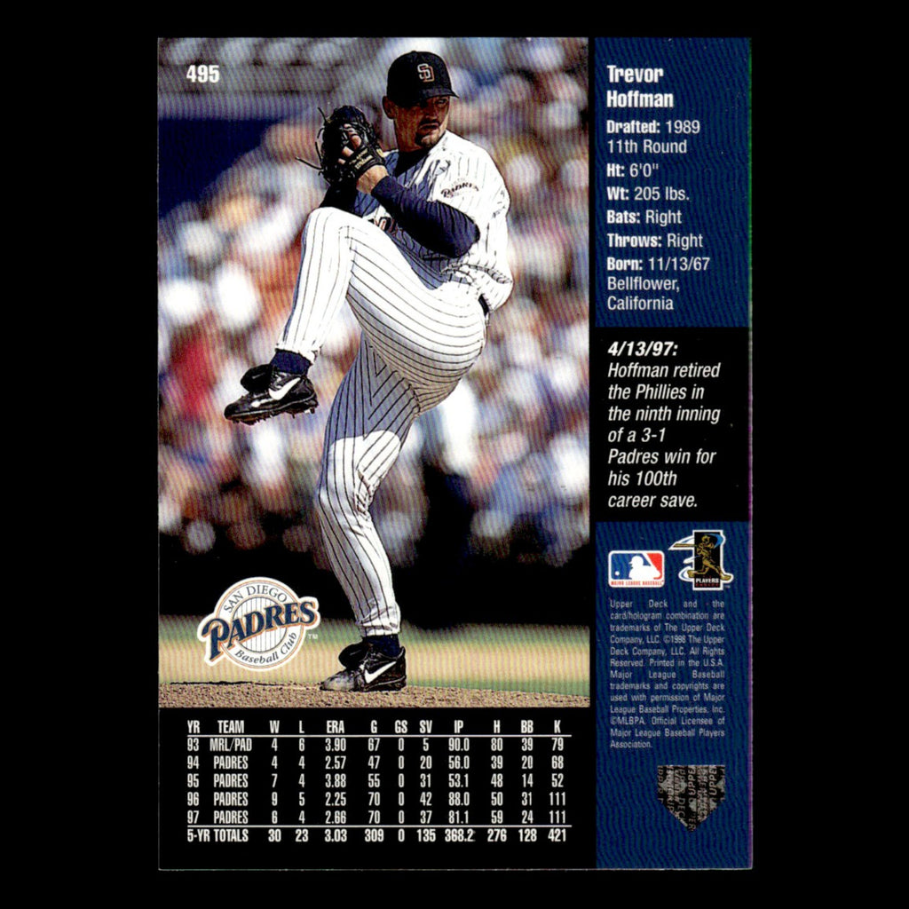 Trevor Hoffman #495 1998 Upper Deck San Diego Padres Baseball Card MLB NM