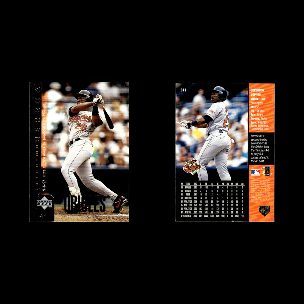 Geronimo Berroa #311 1998 Upper Deck Baltimore Orioles Baseball Card MLB NM