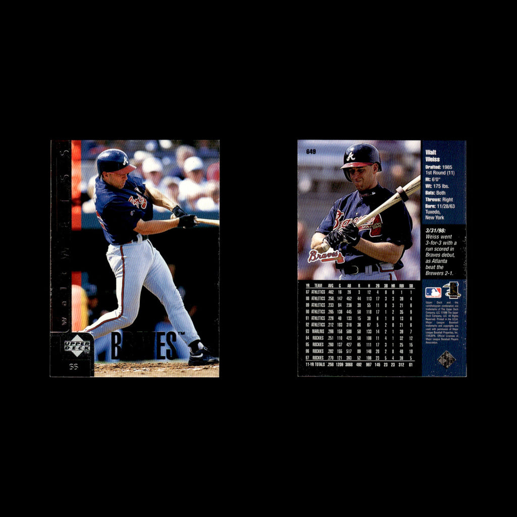 Walt Weiss #649 1998 Upper Deck Atlanta Braves Baseball Card MLB NM