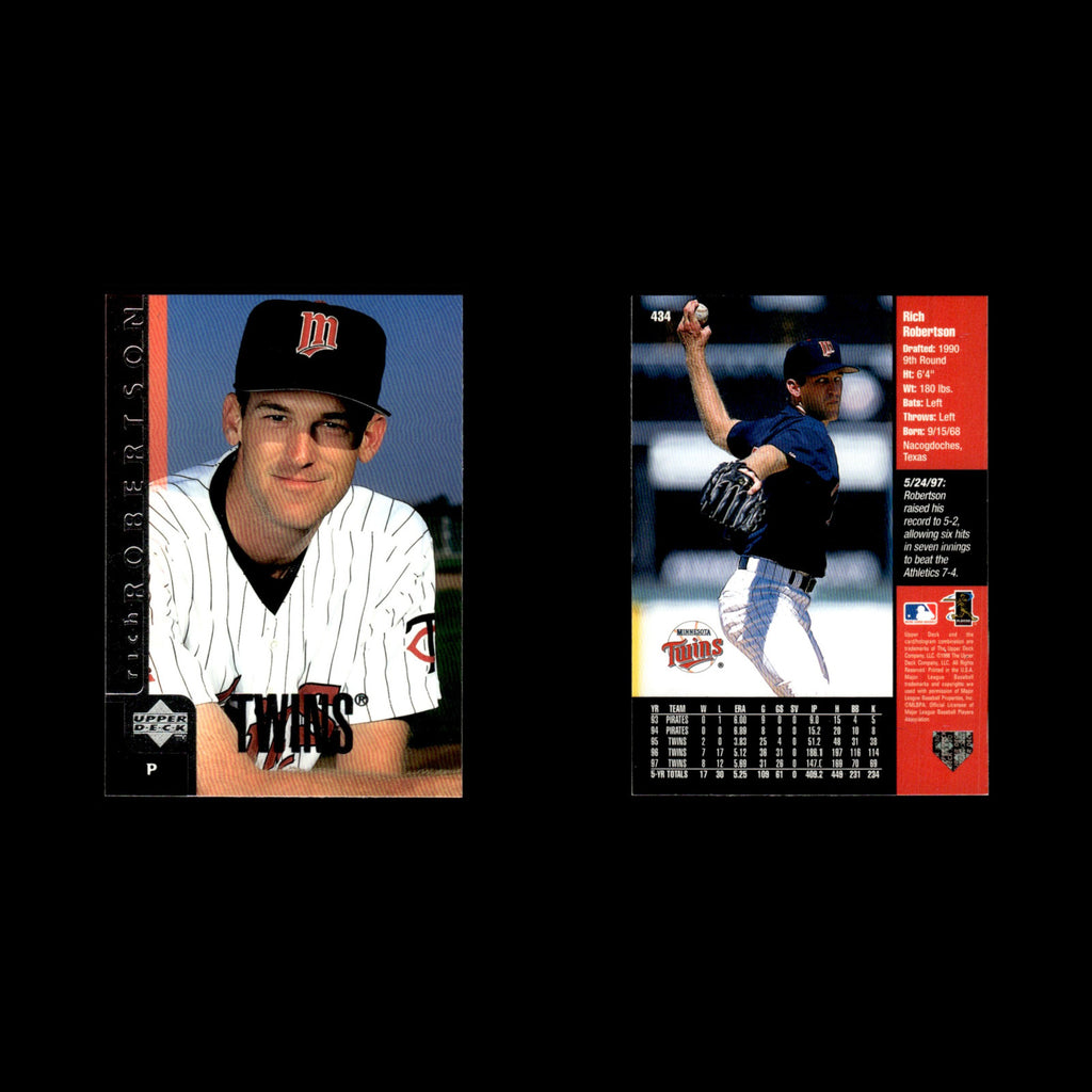 Rich Robertson #434 1998 Upper Deck Minnesota Twins Baseball Card MLB NM