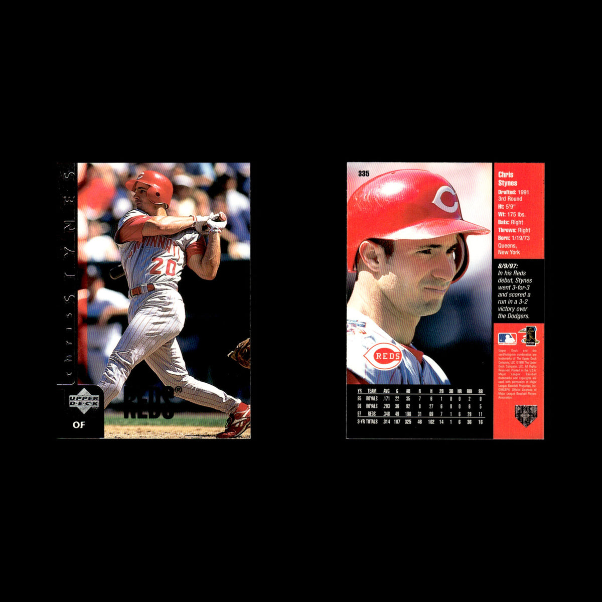 Chris Stynes #335 1998 Upper Deck Cincinnati Reds Baseball Card MLB NM