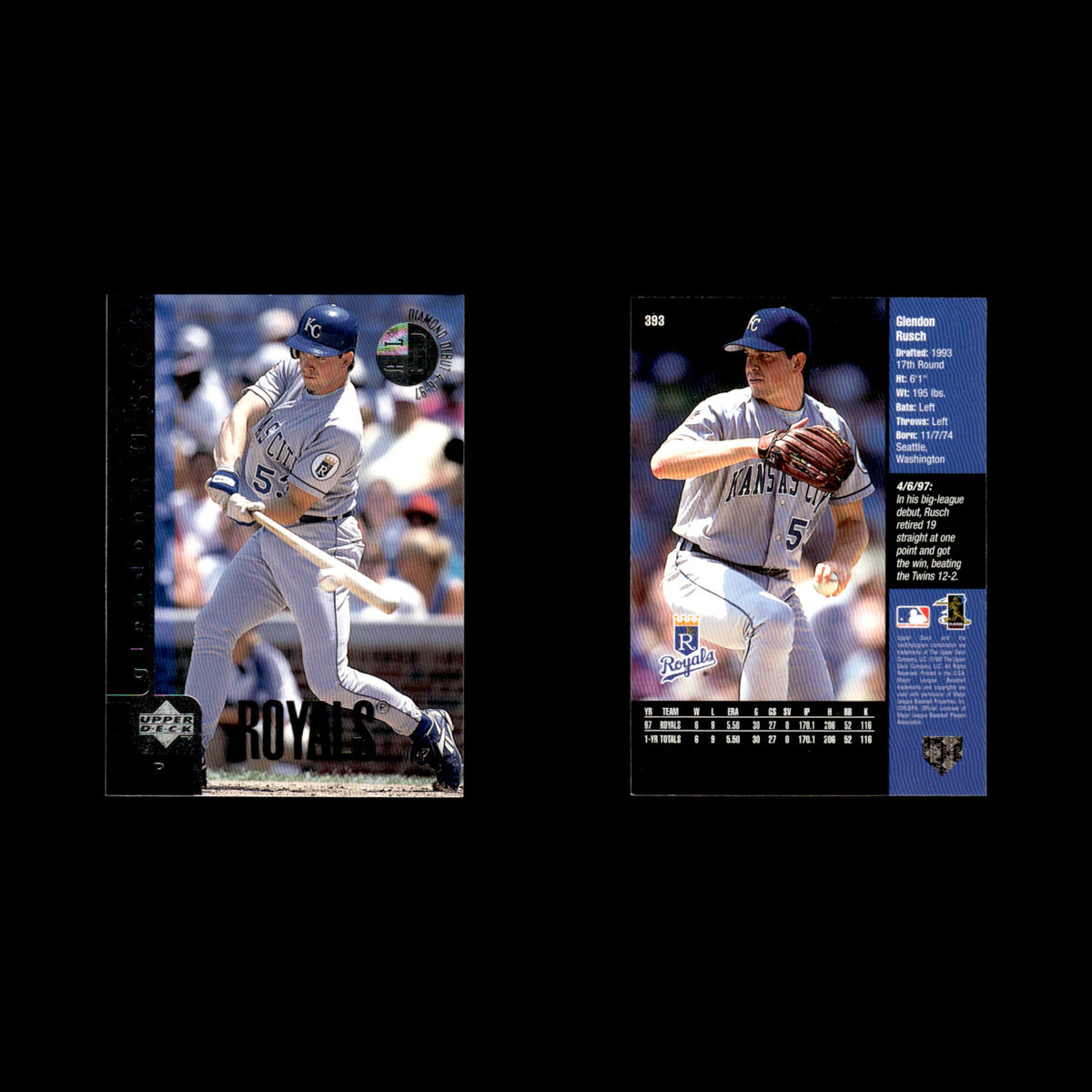 Glendon Rusch #393 1998 Upper Deck Kansas City Royals Baseball Card MLB NM