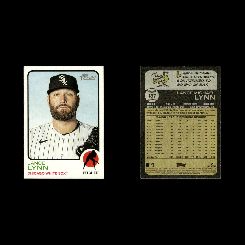 Lance Lynn #137 2022 Topps Heritage Chicago White Sox Baseball Card MLB NM