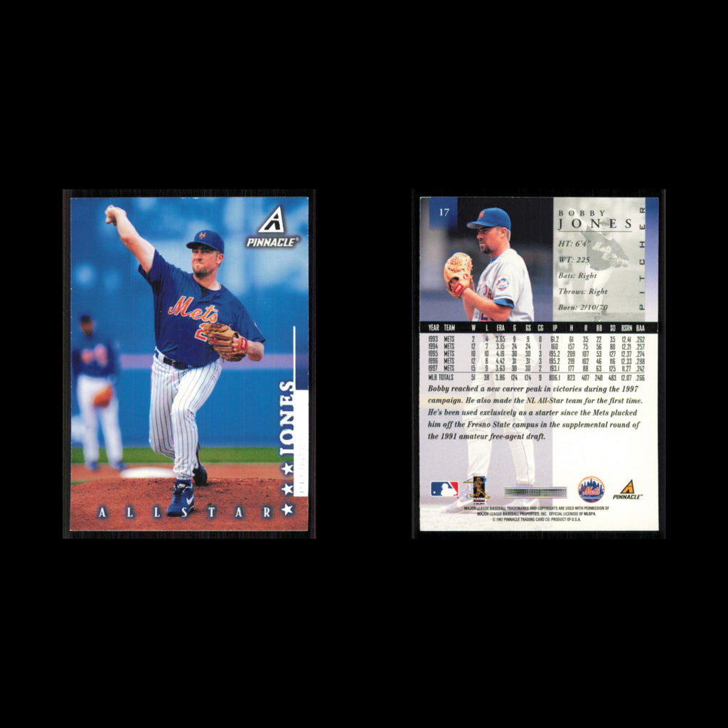 Bobby Jones #17 1998 Pinnacle New York Mets Baseball Card MLB NM