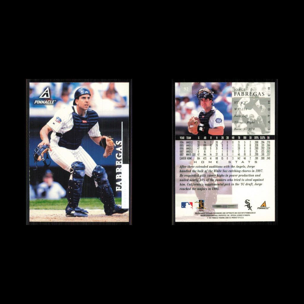 Jorge Fabregas #92 1998 Pinnacle Chicago White Sox Baseball Card MLB NM