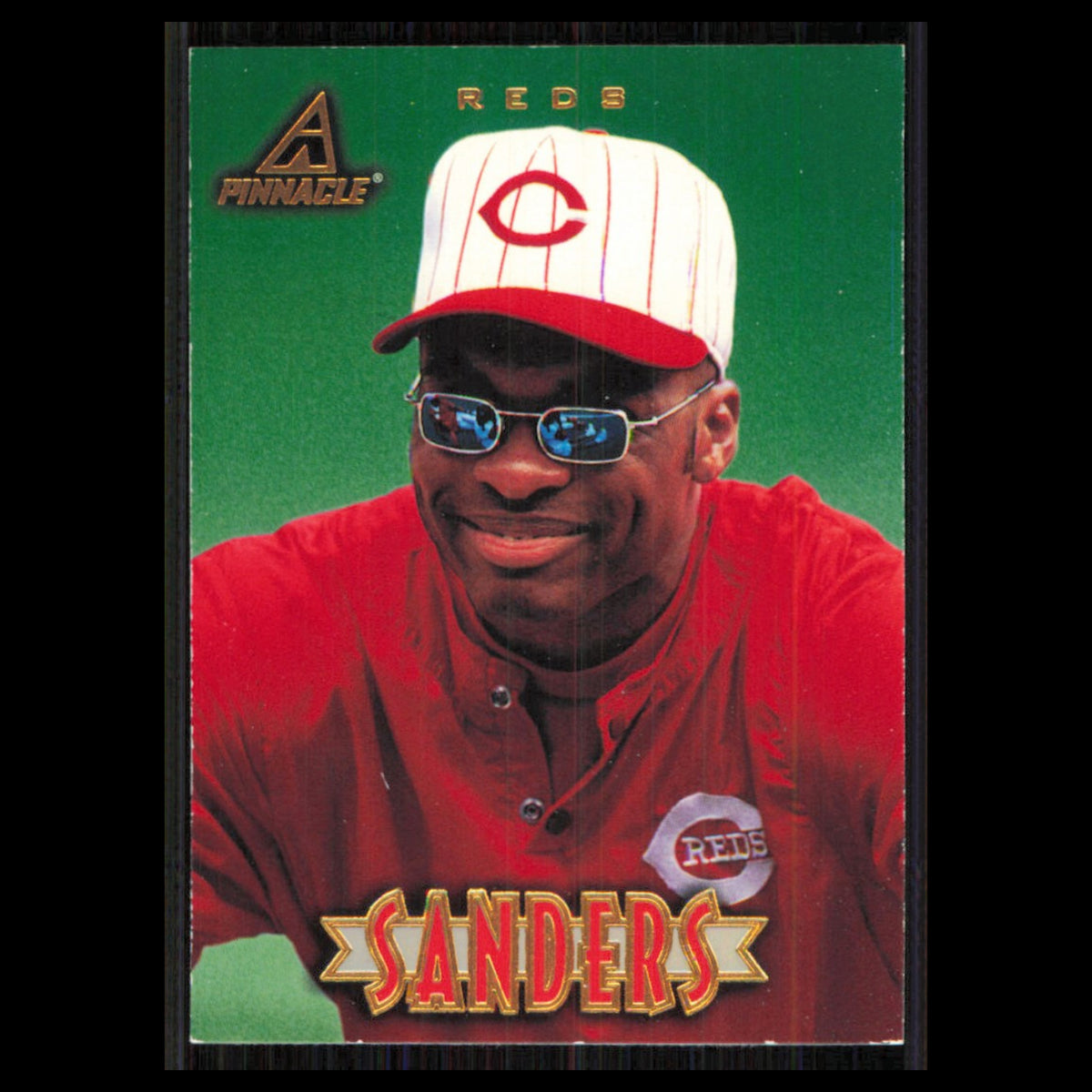 Reggie Sanders #22 1997 New Pinnacle Cincinnati Reds Baseball Card MLB NM