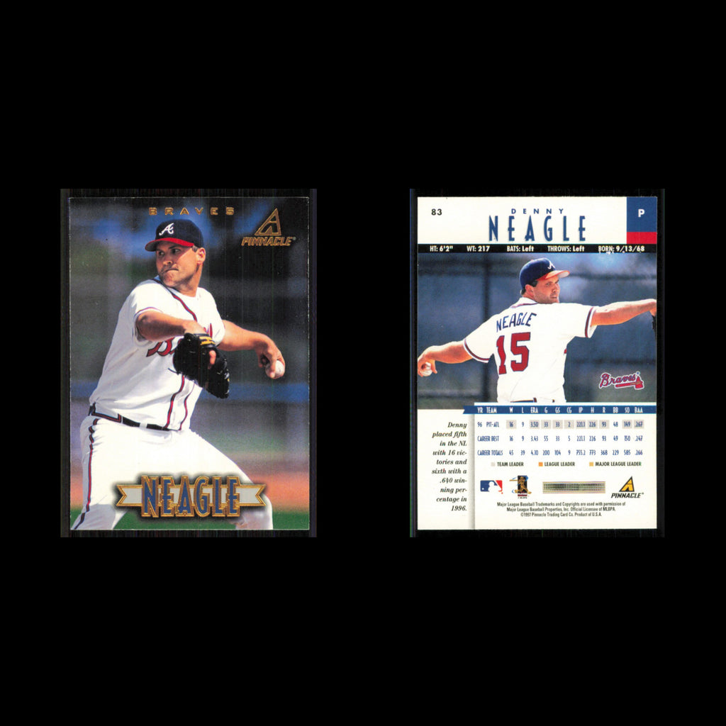 Denny Neagle #83 1997 New Pinnacle Atlanta Braves Baseball Card MLB NM