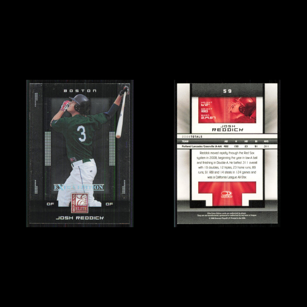 Josh Reddick #59 2008 Donruss Elite Extra Edition Boston Red Sox Baseball Card