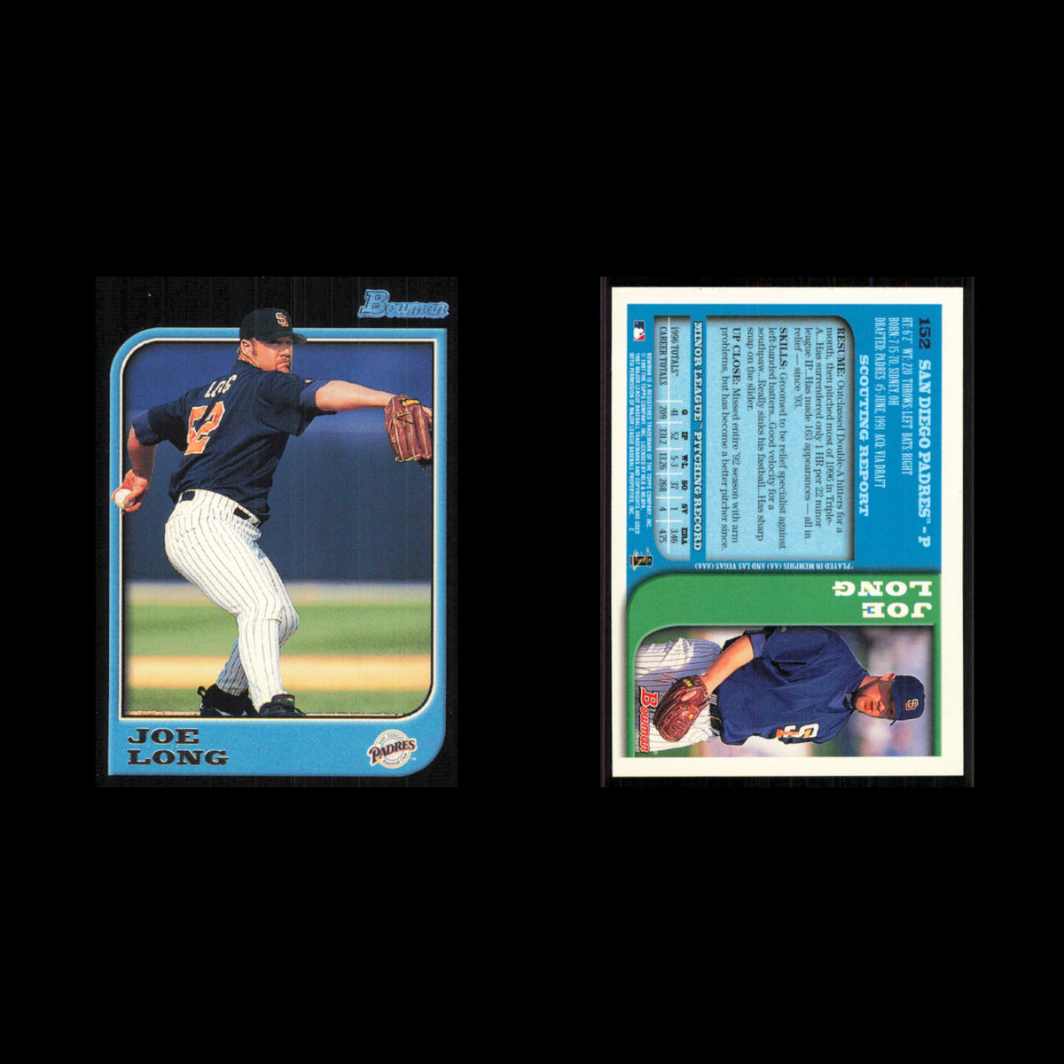 Joe Long #152 1997 Bowman San Diego Padres Baseball Card MLB NM