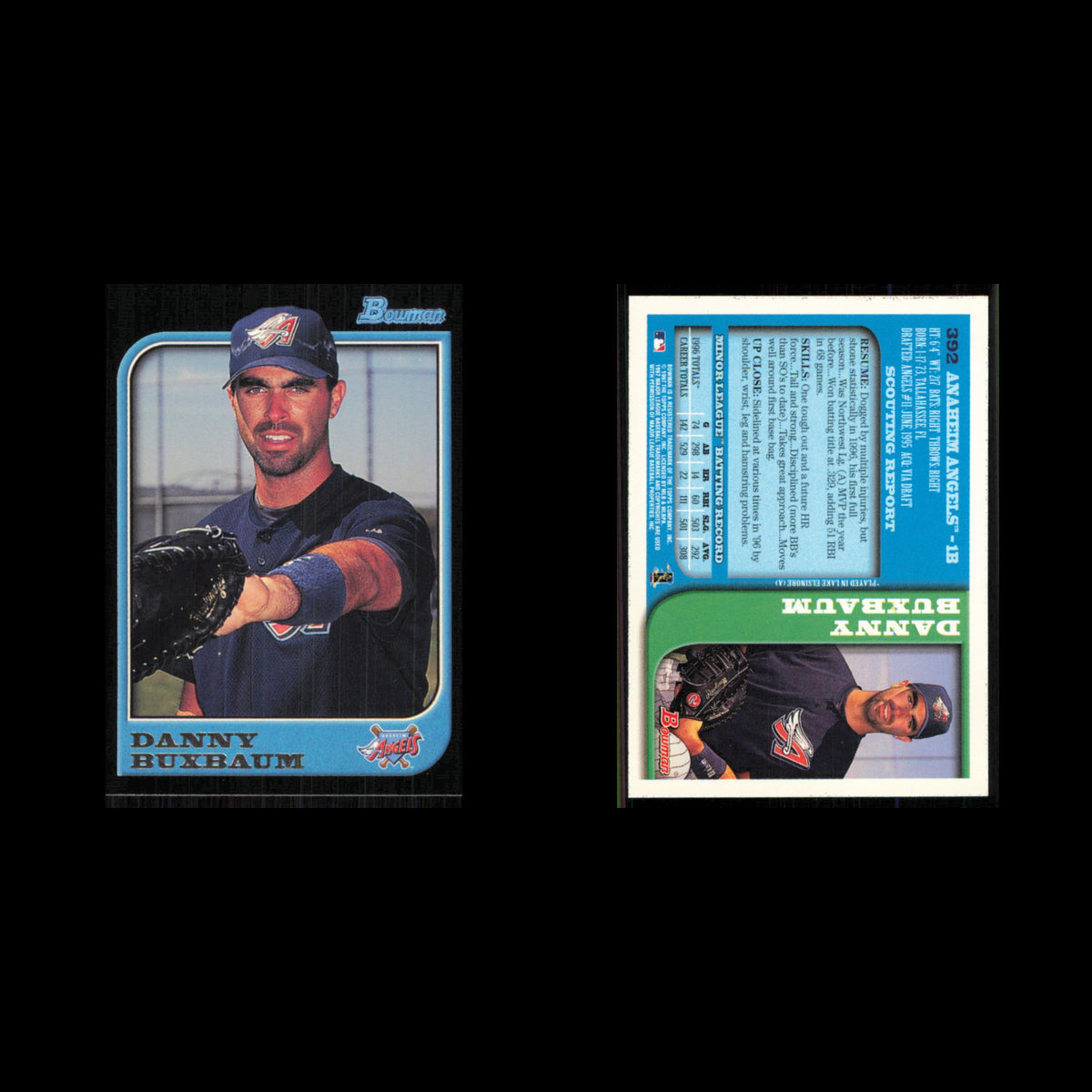 Danny Buxbaum #392 1997 Bowman Anaheim Angels Baseball Card MLB NM