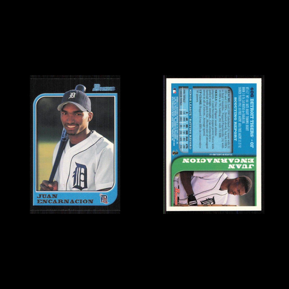 Juan Encarnacion #406 1997 Bowman Detroit Tigers Baseball Card MLB NM