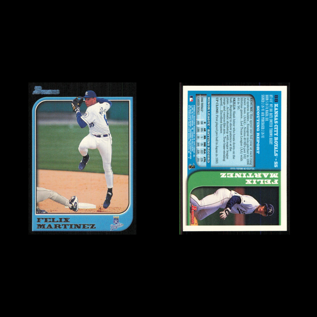Felix Martinez #88 1997 Bowman Kansas City Royals Baseball Card MLB NM