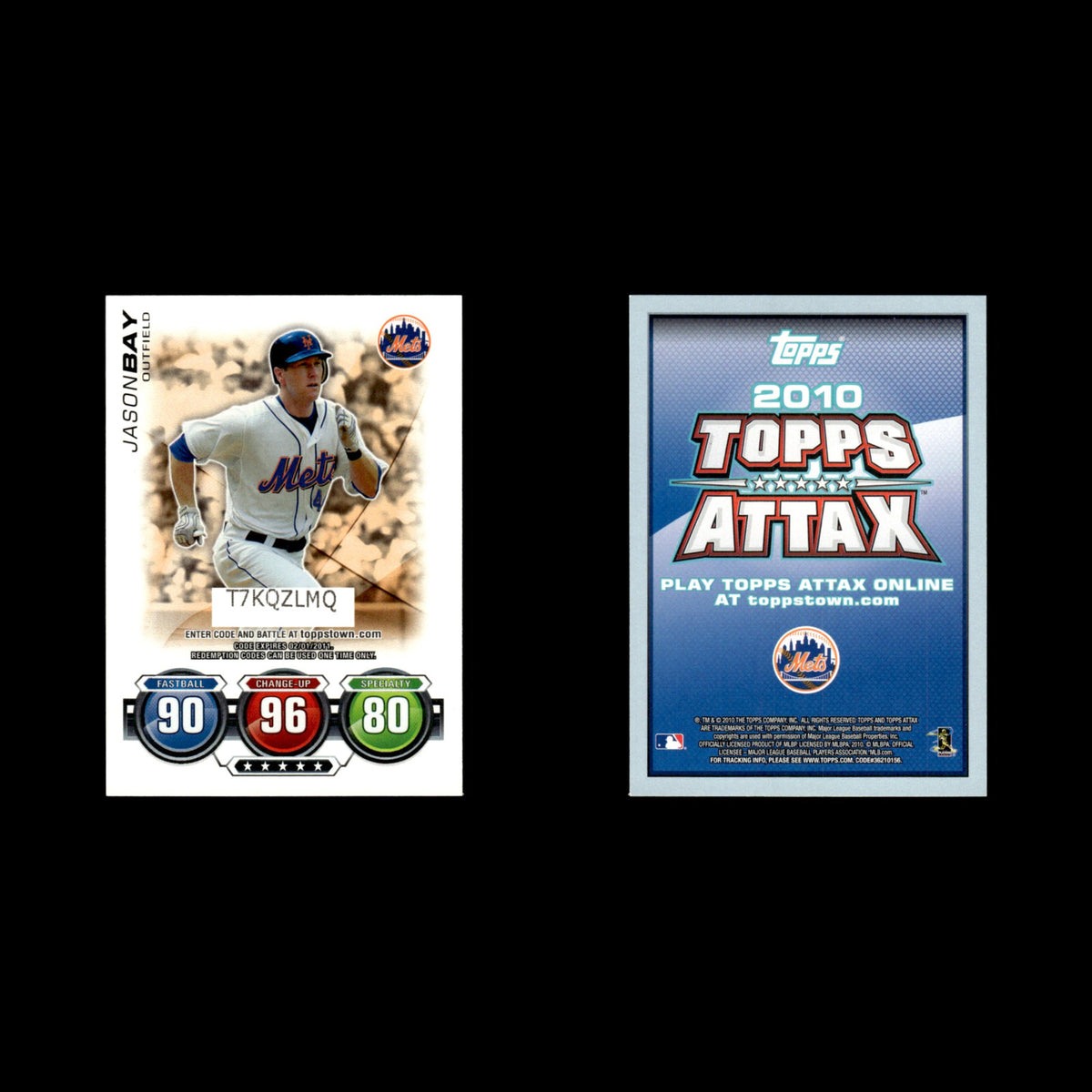 Jason Bay 2010 Topps Attax Code Cards New York Mets Baseball Card MLB NM
