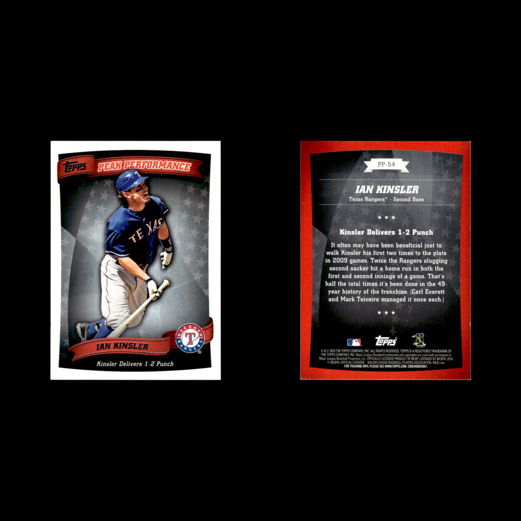 Ian Kinsler #PP-54 2010 Topps Peak Performance Texas Rangers Baseball Card MLB