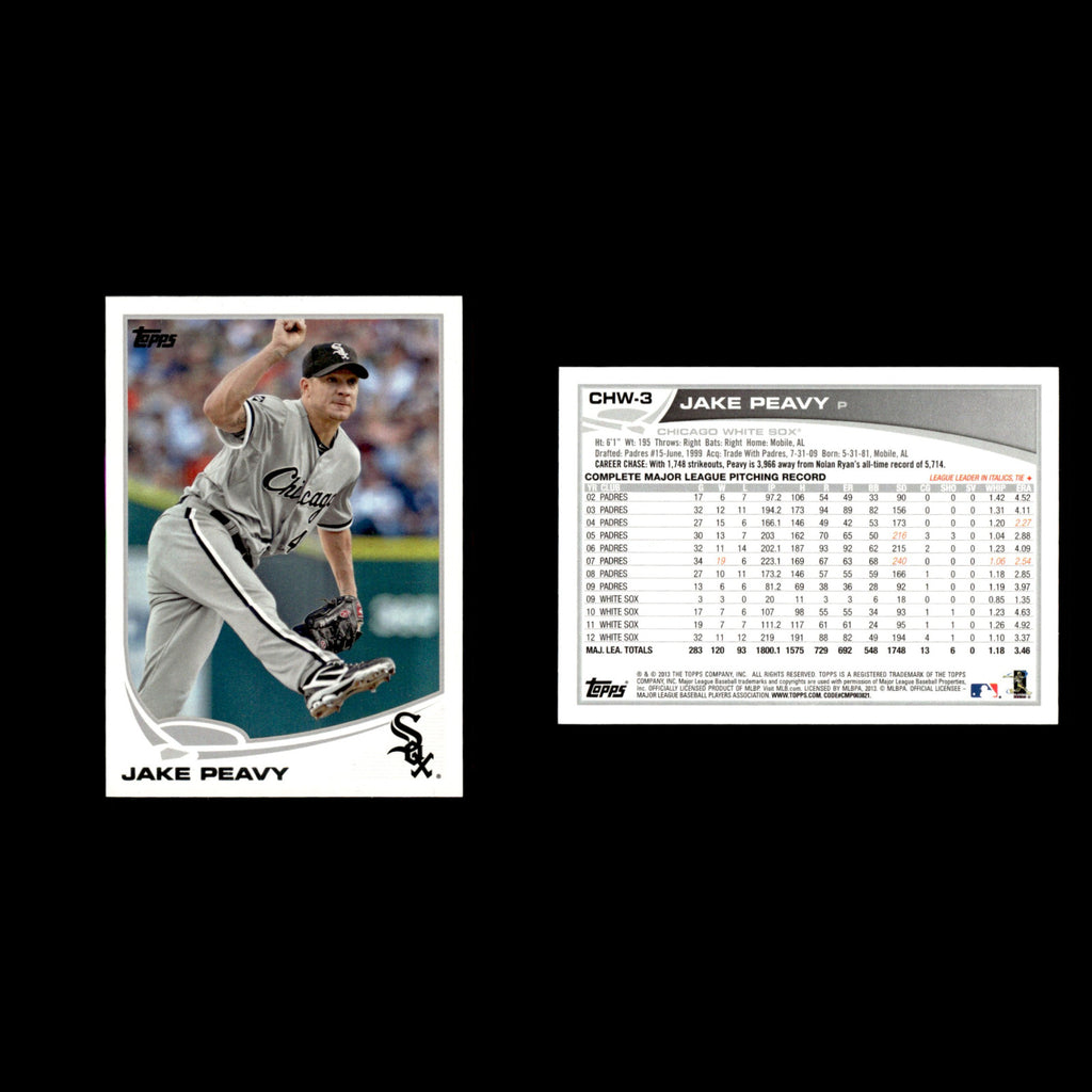 Jake Peavy #CHW-3 2013 Topps Chicago White Sox Baseball Card MLB NM