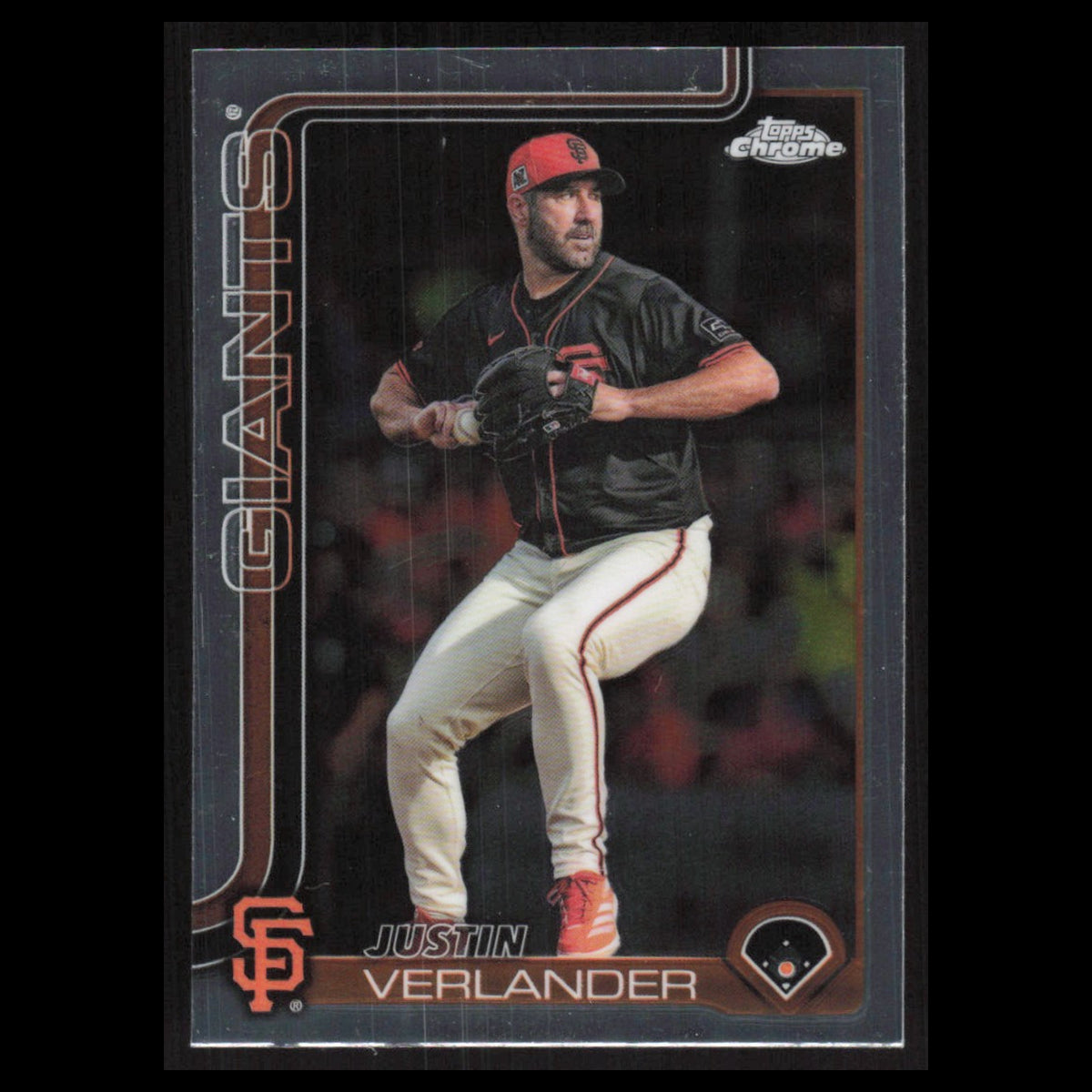 Justin Verlander #242 2025 Topps Chrome San Francisco Giants Baseball Card MLB