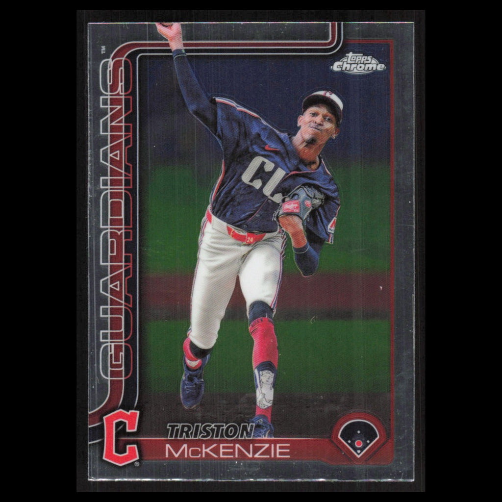 Triston McKenzie #21 2025 Topps Chrome Cleveland Guardians Baseball Card MLB NM