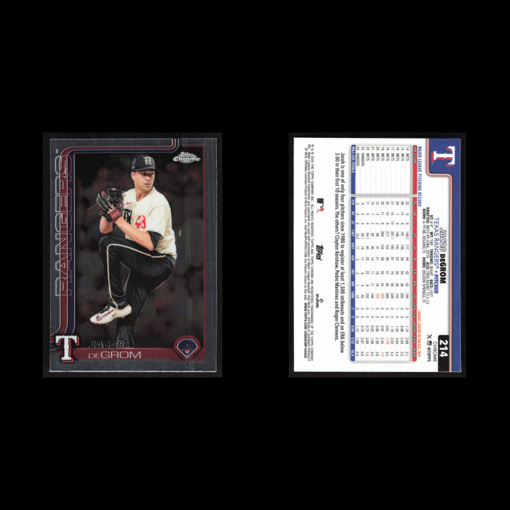 Jacob deGrom #214 2025 Topps Chrome Texas Rangers Baseball Card MLB NM