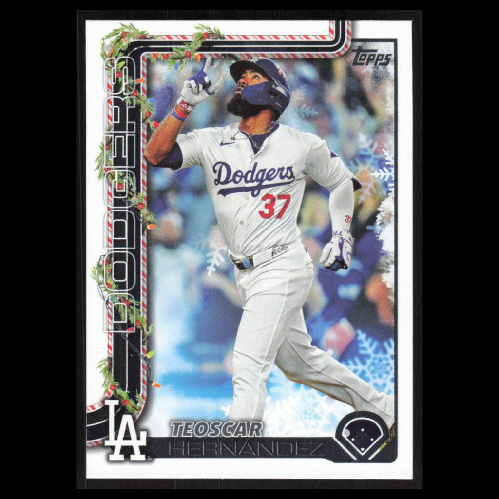 Teoscar Hernandez #H164 2025 Topps Holiday Los Angeles Dodgers Baseball Card MLB