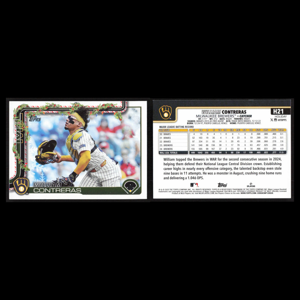 William Contreras #H21 2025 Topps Holiday Milwaukee Brewers Baseball Card MLB NM