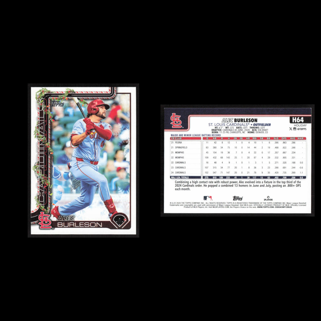 Alec Burleson #H64 2025 Topps Holiday St. Louis Cardinals Baseball Card MLB NM