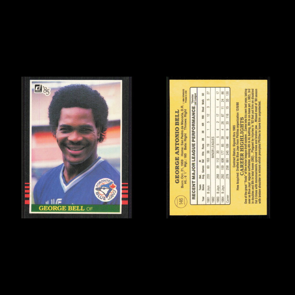 George Bell #146 1985 Donruss Toronto Blue Jays Baseball Card MLB NM