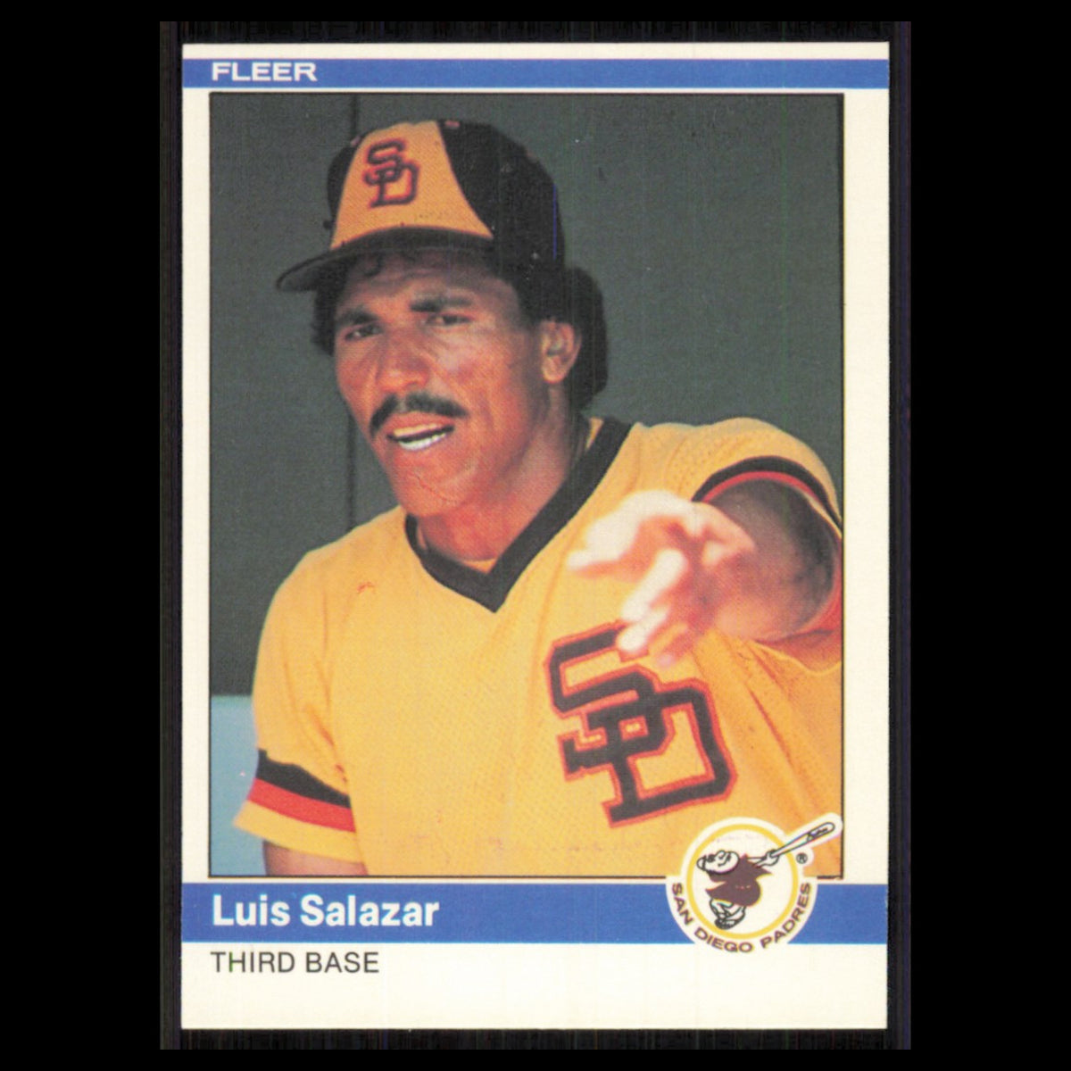 Luis Salazar #311 1984 Fleer San Diego Padres Baseball Card MLB NM