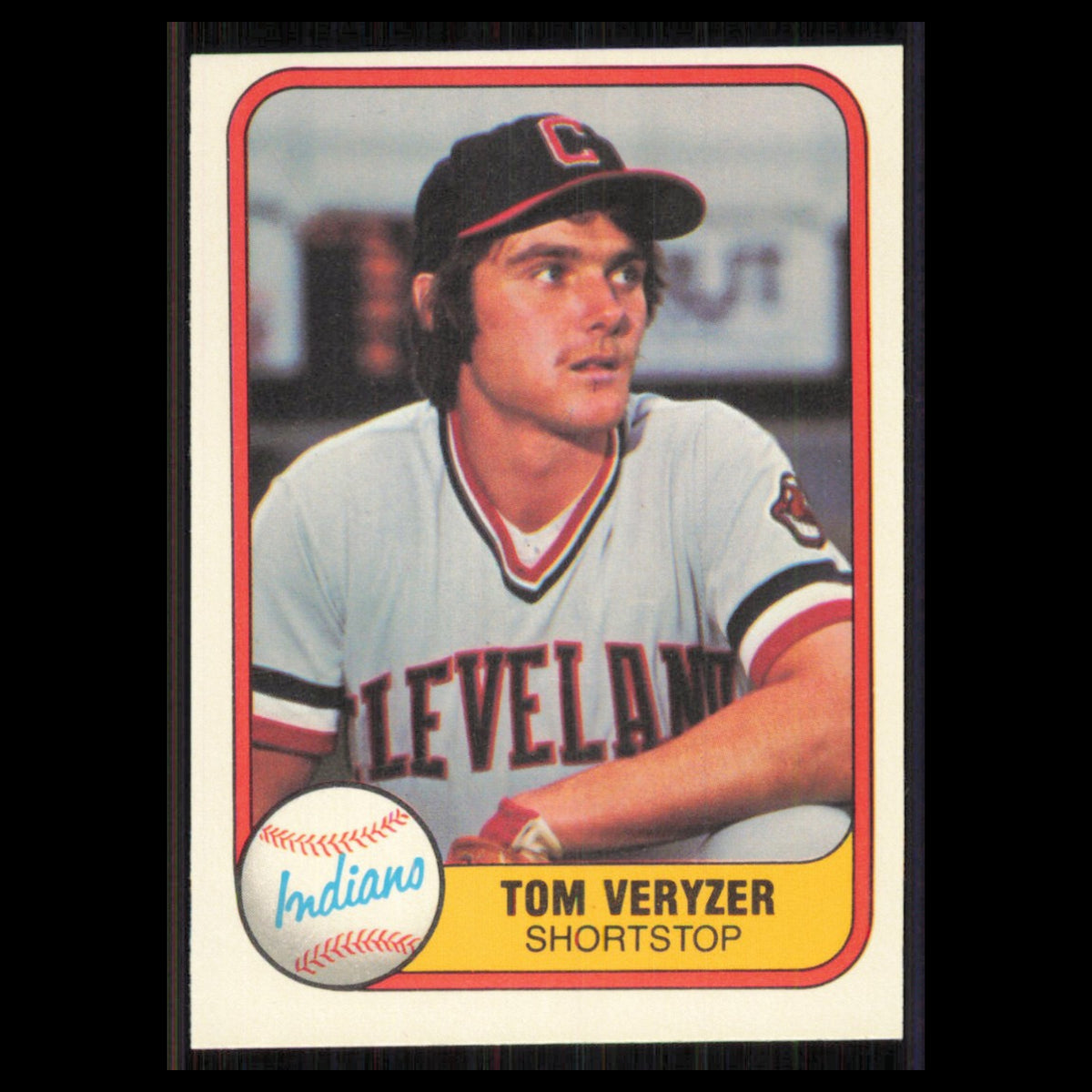 Tom Veryzer #390 1981 Fleer Cleveland Indians Baseball Card MLB NM