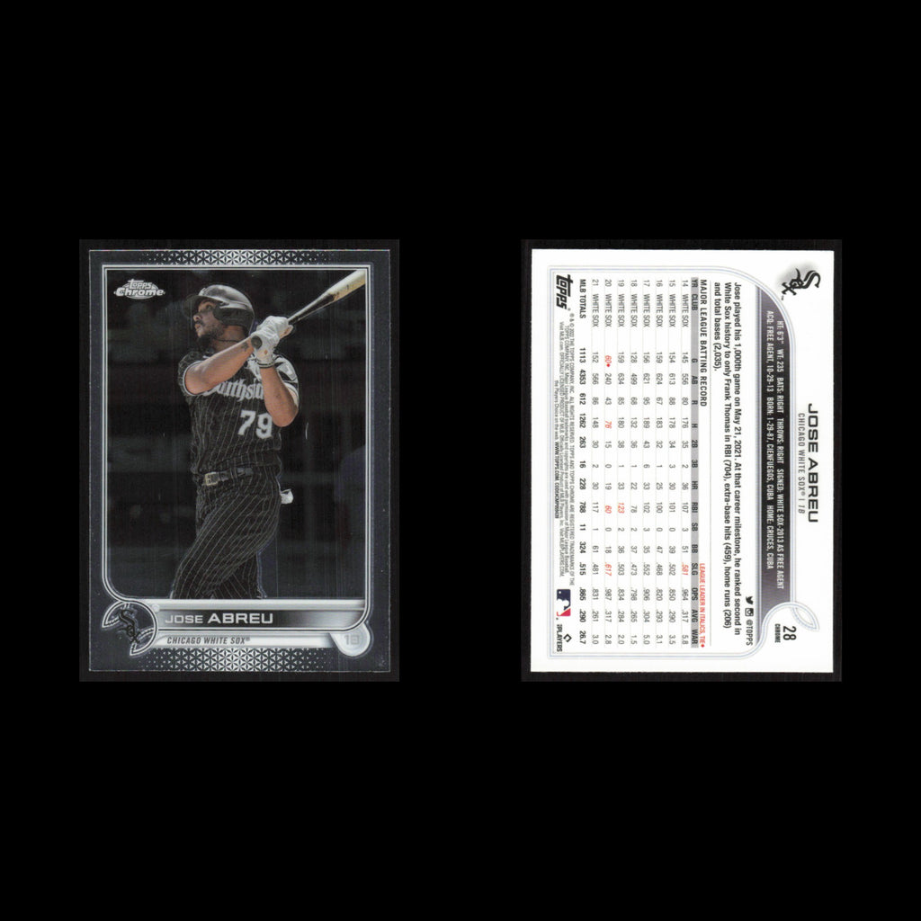 Jose Abreu #28 2022 Topps Chrome Chicago White Sox Baseball Card MLB NM