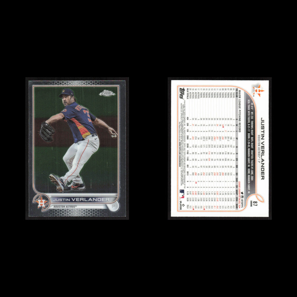 Justin Verlander #87 2022 Topps Chrome Houston Astros Baseball Card MLB NM