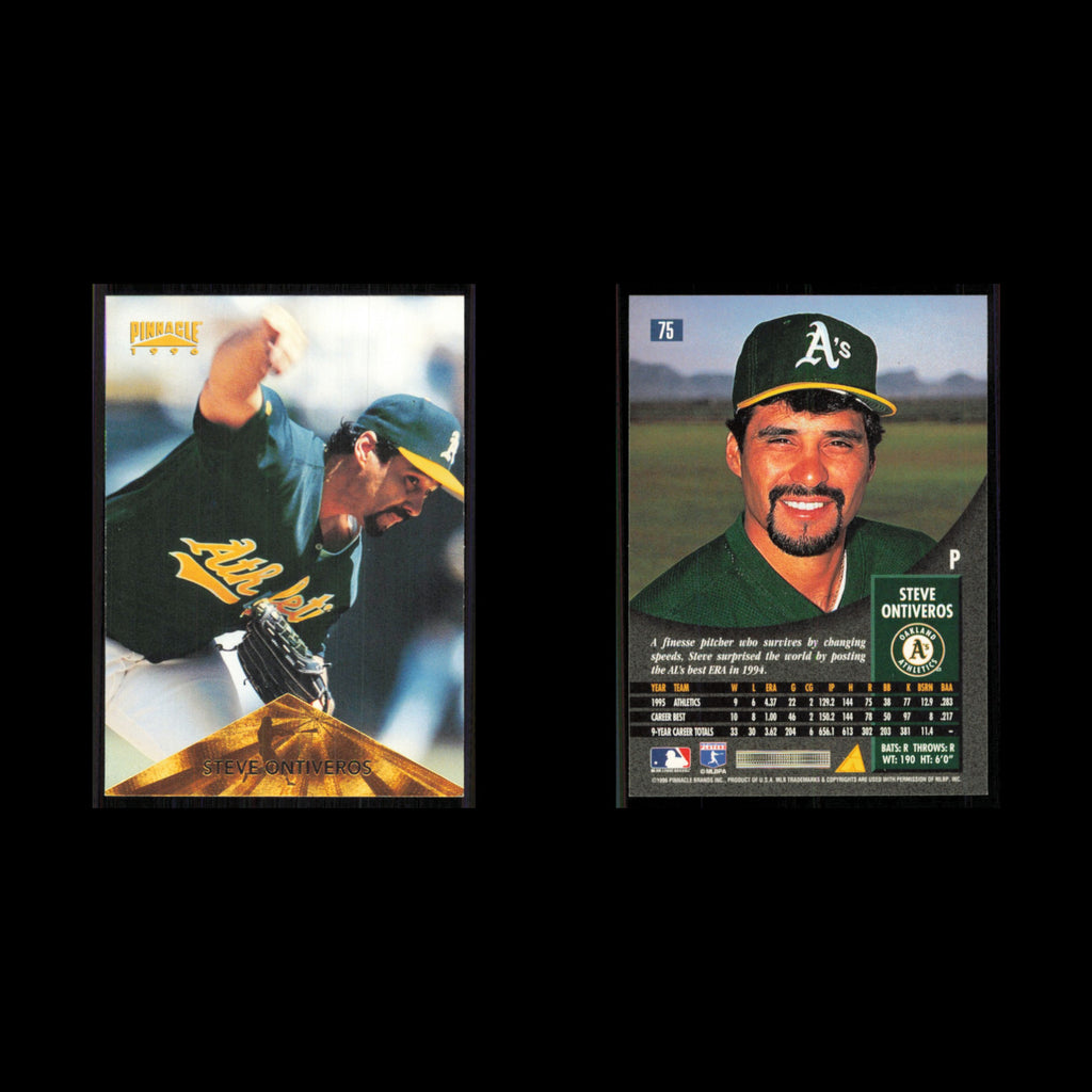 Steve Ontiveros #75 1996 Pinnacle Oakland Athletics Baseball Card MLB NM