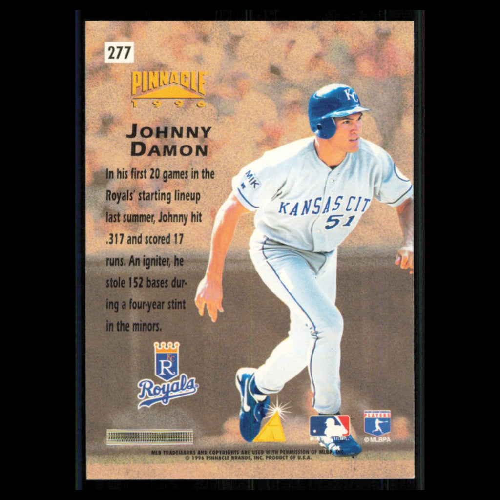 Johnny Damon #277 1996 Pinnacle Kansas City Royals Baseball Card MLB NM