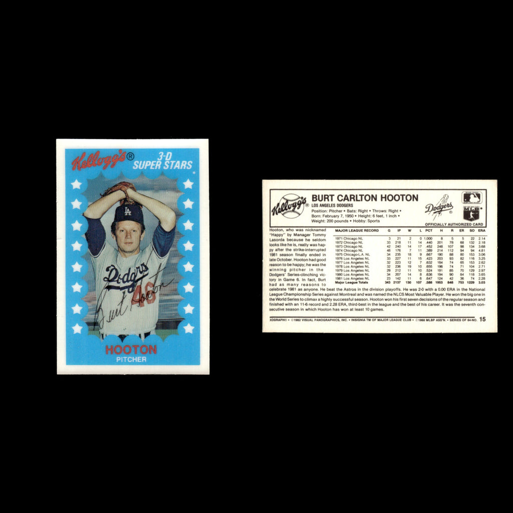 Burt Hooton #15 1982 XOGRAPH Los Angeles Dodgers Baseball Card MLB EX