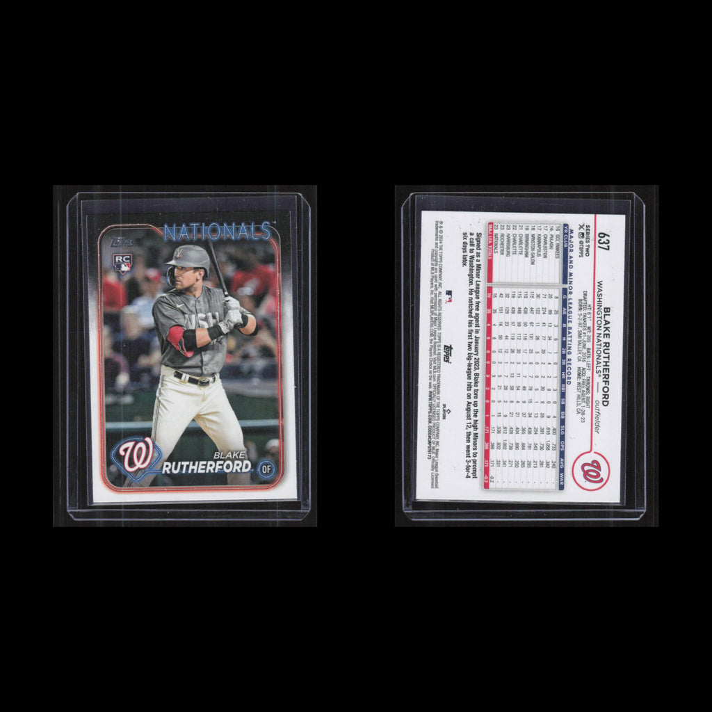 Blake Rutherford Rookie #637 2024 Topps Washington Nationals Baseball Card MLB