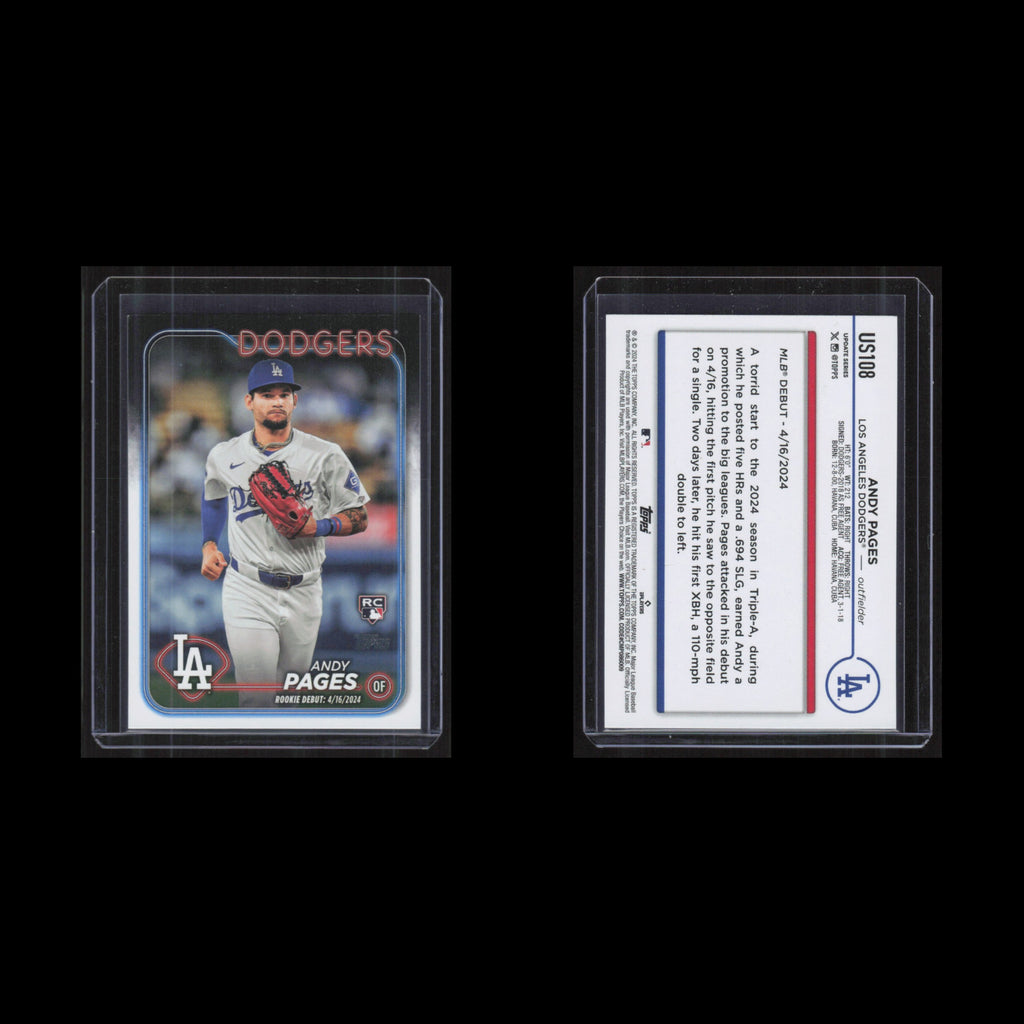 Andy Pages Rookie #US108 2024 Topps Update Los Angeles Dodgers Baseball Card MLB