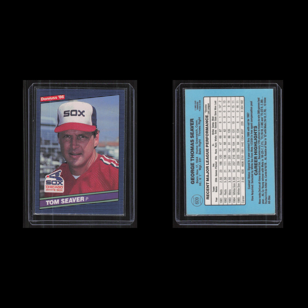 Tom Seaver #609 1986 Donruss Chicago White Sox Baseball Card MLB NM