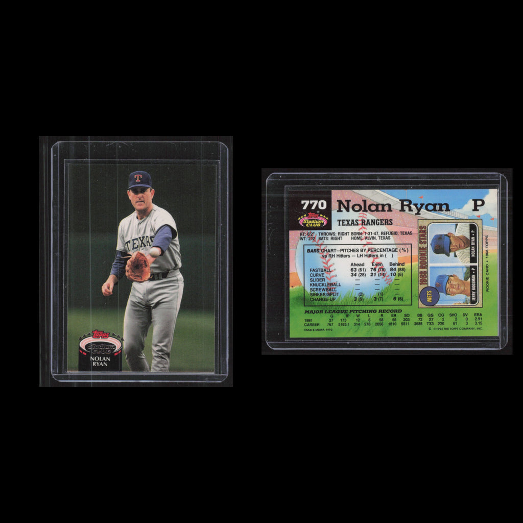 Nolan Ryan #770 1992 Stadium Club Texas Rangers Baseball Card MLB NM