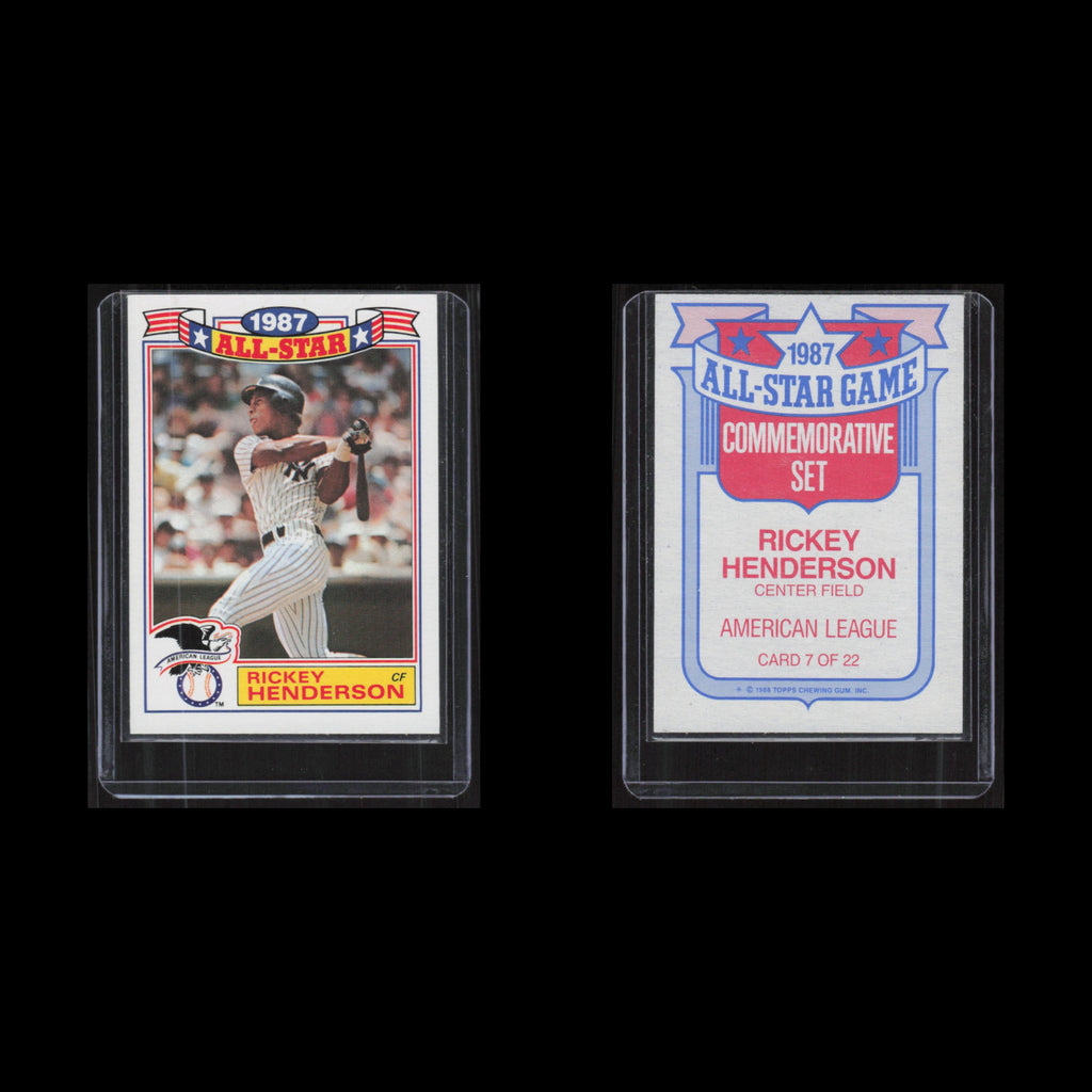 Rickey Henderson #7 1988 Topps All-Star Set New York Yankees Baseball Card MLB