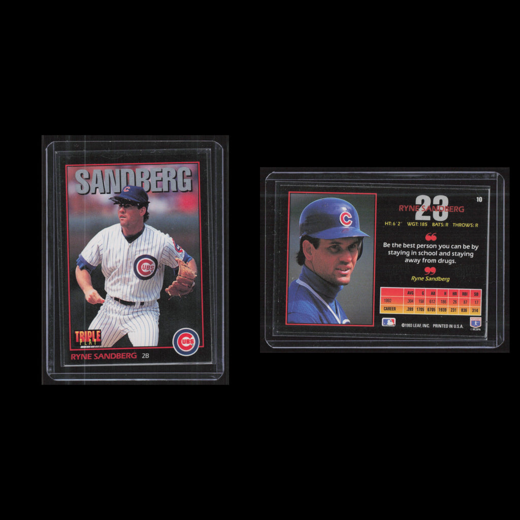 Ryne Sandberg #10 1993 Triple Play Chicago Cubs Baseball Card MLB NM