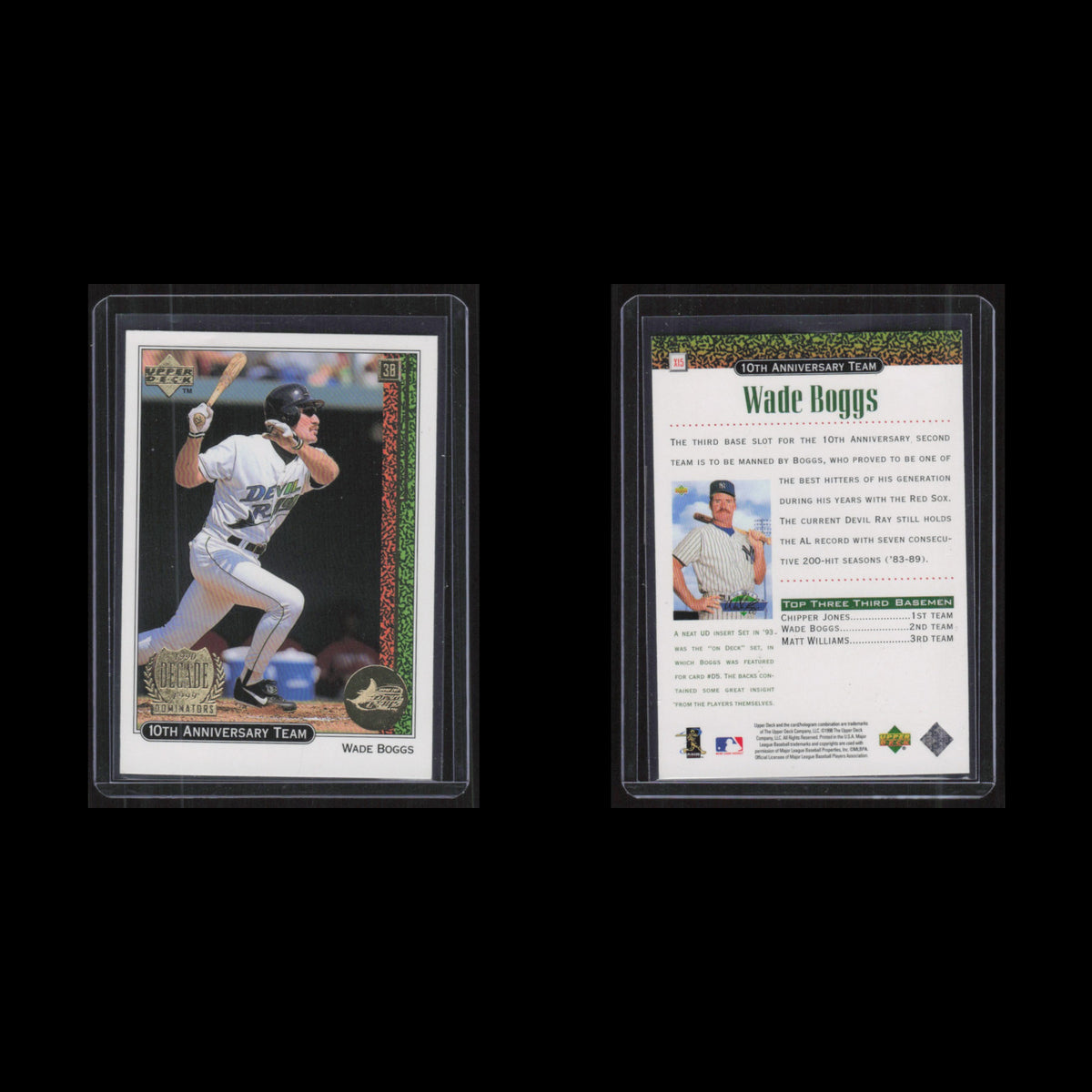Wade Boggs #15 1998 Upper Deck 10th Anniversary Preview New York Yankees Card NM