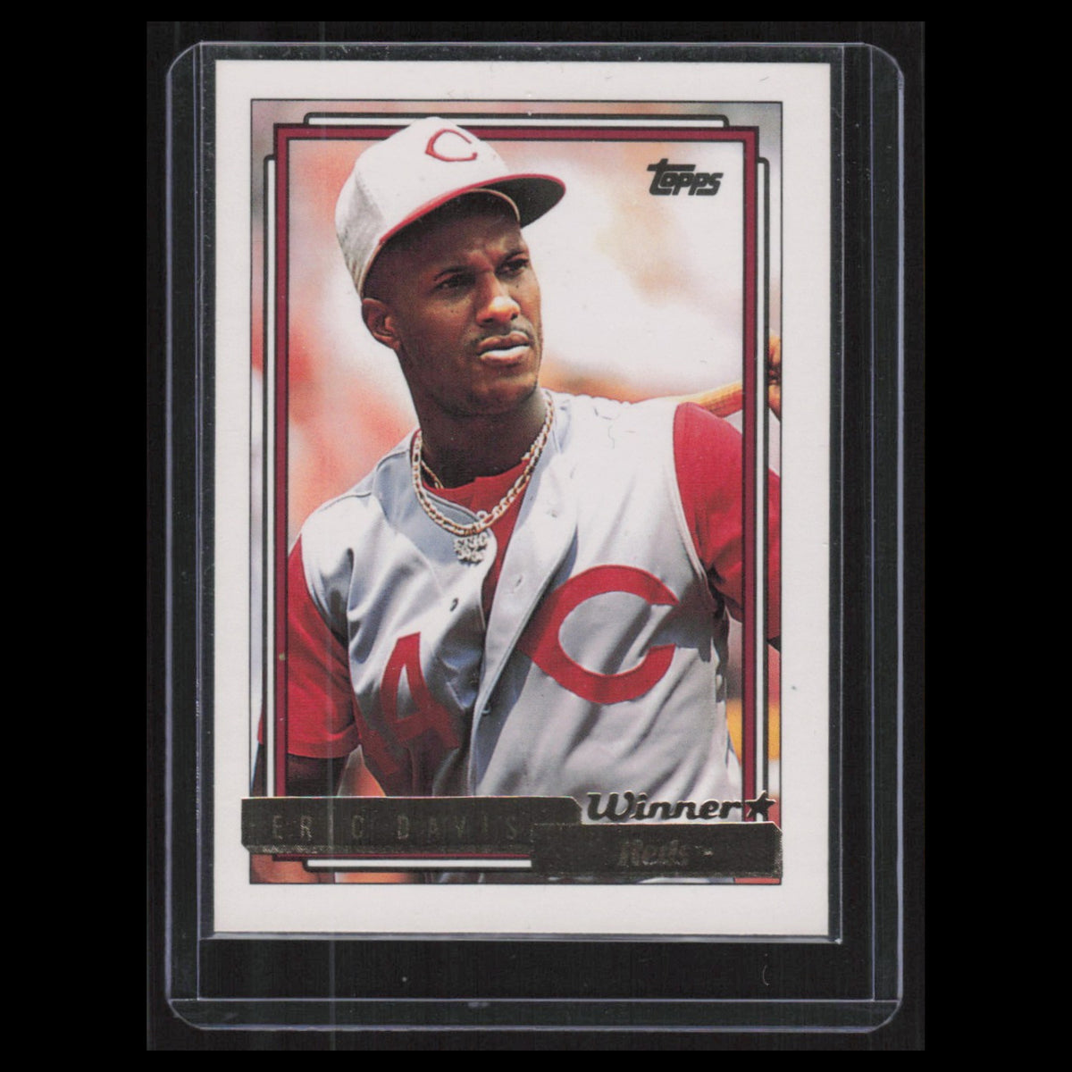Eric Davis #610 1992 Topps gold Winner Cincinnati Reds Baseball Card MLB NM