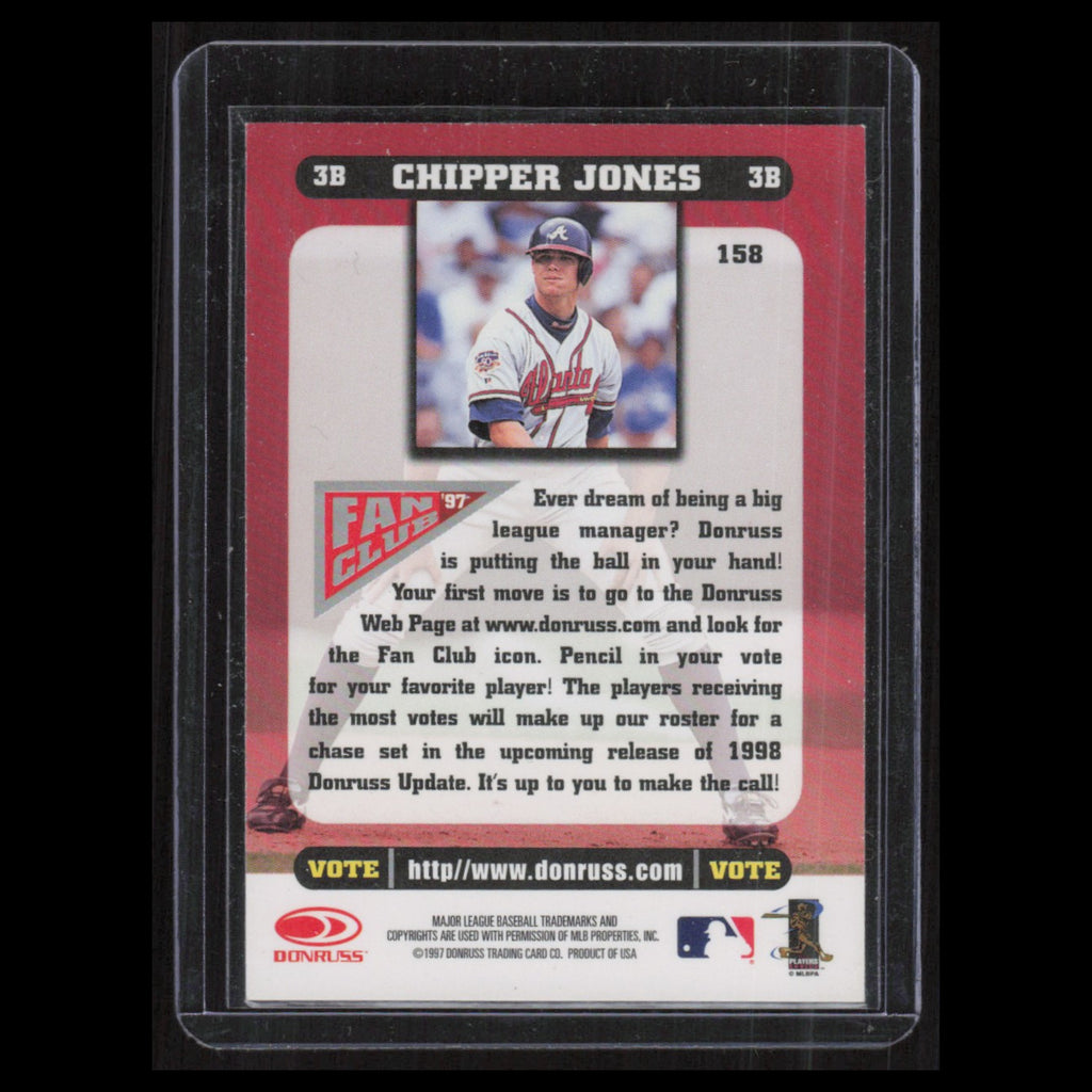 Chipper Jones #158 1998 Donruss Atlanta Braves Baseball Card MLB NM