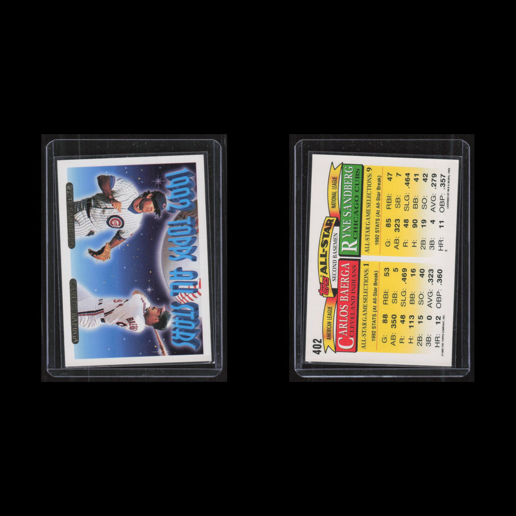 Ryne Sandberg/Carlos Baerga #402 1993 Topps Gold Chicago Cubs/Cleveland Indians